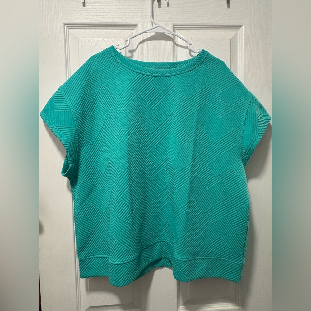 Vibrant Teal Short Sleeve Women's Top